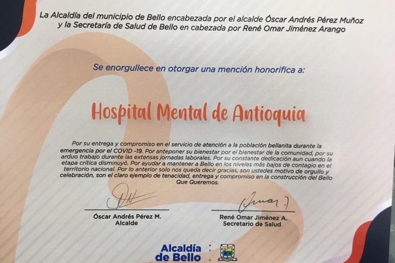 HOMO recibe Mención Honorífica por su gestión frente al Covid-19
